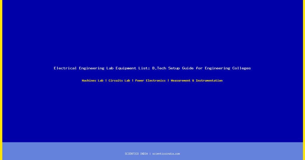 Electrical Engineering Lab Equipment List: B.Tech Setup Guide for Engineering Colleges — Scientico India