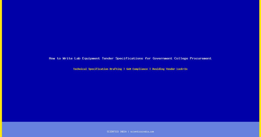 How to Write Lab Equipment Tender Specifications for Government College Procurement — Scientico India