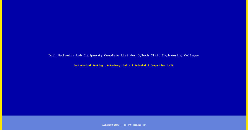 Soil Mechanics Lab Equipment: Complete List for B.Tech Civil Engineering Colleges — Scientico India